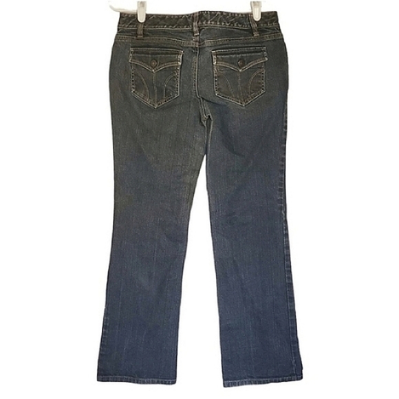 7160 * Ann Taylor Loft Slim Boot Jeans Dark Wash Denim Size 6P - Picture 2 of 13